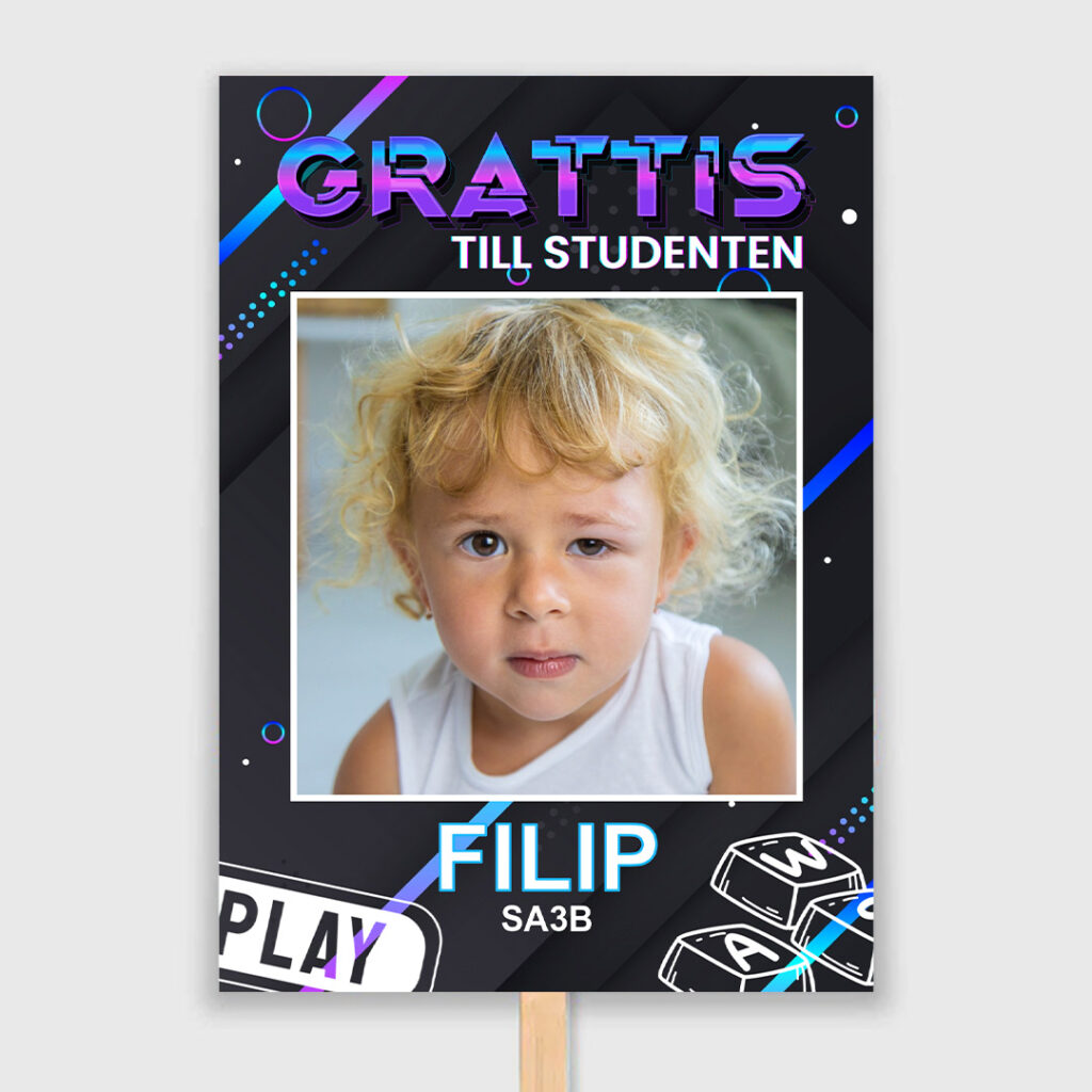 studentskylt dator spel