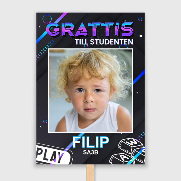 studentskylt dator spel